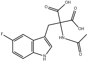 Propanedioic acid, 2-(acetylamino)-2-[(5-fluoro-1H-indol-3-yl)methyl]- Struktur