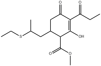 2-Cyclohexene-1-carboxylic acid, 6-[2-(ethylthio)propyl]-2-hydroxy-4-oxo-3-(1-oxopropyl)-, methyl ester