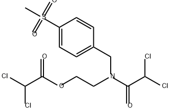 Acetic acid, 2,2-dichloro-, 2-[(2,2-dichloroacetyl)[[4-(methylsulfonyl)phenyl]methyl]amino]ethyl ester Struktur