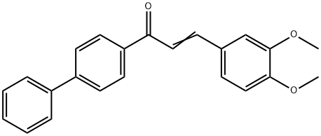 2-Propen-1-one, 1-[1,1'-biphenyl]-4-yl-3-(3,4-dimethoxyphenyl)- Struktur