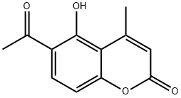 2H-1-Benzopyran-2-one, 6-acetyl-5-hydroxy-4-methyl- Struktur