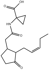 Cyclopropanecarboxylic acid, 1-[[2-[3-oxo-2-(2Z)-2-penten-1-ylcyclopentyl]acetyl]amino]- Struktur