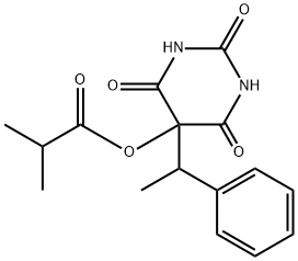 5-Isobutyryloxy-5-(α-methylbenzyl)-2,4,6(1H,3H,5H)-pyrimidinetrione Struktur