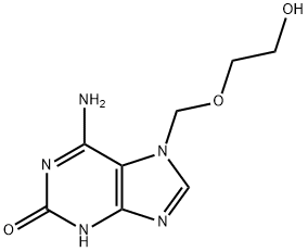 2H-Purin-2-one, 6-amino-3,7-dihydro-7-[(2-hydroxyethoxy)methyl]- Struktur