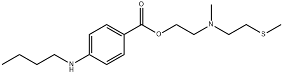 Benzoic acid, 4-(butylamino)-, 2-[methyl[2-(methylthio)ethyl]amino]ethyl ester Struktur