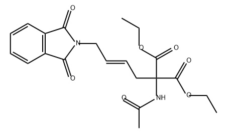 Propanedioic acid, (acetylamino)[(2E)-4-(1,3-dihydro-1,3-dioxo-2H-isoindol-2-yl)-2-butenyl]-, diethyl ester (9CI) Struktur