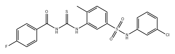 Benzamide, N-[[[5-[[(3-chlorophenyl)amino]sulfonyl]-2-methylphenyl]amino]thioxomethyl]-4-fluoro- Struktur