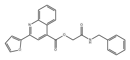 4-Quinolinecarboxylic acid, 2-(2-furanyl)-, 2-oxo-2-[(phenylmethyl)amino]ethyl ester Struktur