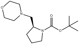 1-Pyrrolidinecarboxylic acid, 2-(4-morpholinylmethyl)-, 1,1-dimethylethyl ester, (2S)- Struktur