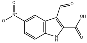 1H-Indole-2-carboxylic acid, 3-formyl-5-nitro- Struktur