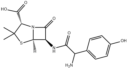 6-[α-Amino-α-(4-hydroxyphenyl)acetamido]penicillanic acid Struktur