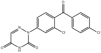 1,2,4-Triazine-3,5(2H,4H)-dione, 2-[3-chloro-4-(4-chlorobenzoyl)phenyl]- Struktur