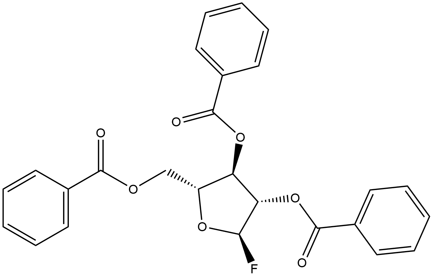 α-D-Arabinofuranosyl fluoride, 2,3,5-tribenzoate Struktur