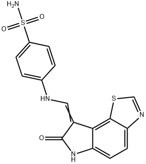 4-[[(6,7-Dihydro-7-oxo-8H-pyrrolo[2,3-g]benzothiazol-8-ylidene)methyl]amino]benzenesulfonamide Struktur