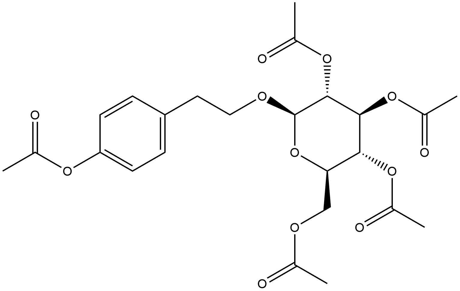 β-D-Glucopyranoside, 2-[4-(acetyloxy)phenyl]ethyl, 2,3,4,6-tetraacetate Struktur