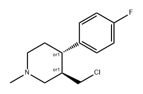 Piperidine, 3-(chloromethyl)-4-(4-fluorophenyl)-1-methyl-, (3R,4S)-rel- Struktur