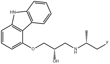 2-Propanol, 1-(9H-carbazol-4-yloxy)-3-[[(1R)-2-fluoro-1-methylethyl]amino]-, (2S)- Struktur