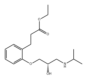 Benzenepropanoic acid, 2-[(2S)-2-hydroxy-3-[(1-methylethyl)amino]propoxy]-, ethyl ester Struktur