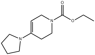 1(2H)-Pyridinecarboxylic acid, 3,6-dihydro-4-(1-pyrrolidinyl)-, ethyl ester Struktur