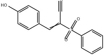 2-Propenenitrile, 3-(4-hydroxyphenyl)-2-(phenylsulfonyl)- Struktur