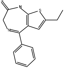 2H-Thieno[2,3-e]-1,4-diazepine-2-thione, 7-ethyl-1,3-dihydro-5-phenyl- Struktur