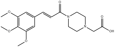 1-Piperazineacetic acid, 4-[1-oxo-3-(3,4,5-trimethoxyphenyl)-2-propenyl]-, (E)- Struktur