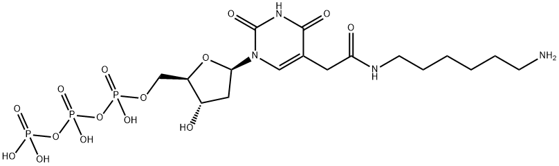 5-[2-[(6-Aminohexyl)amino]-2-oxoethyl]-2'-deoxyuridine 5'-(Tetrahydrogen Triphosphate) Struktur