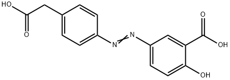 Benzeneacetic acid, 4-[2-(3-carboxy-4-hydroxyphenyl)diazenyl]- Struktur