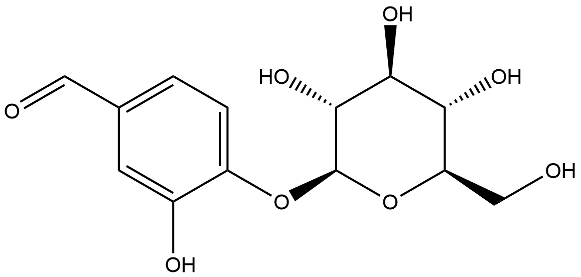 Benzaldehyde, 4-(β-D-glucopyranosyloxy)-3-hydroxy- Struktur