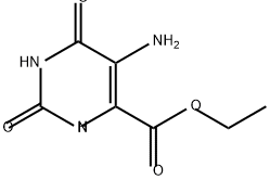 4-Pyrimidinecarboxylic acid, 5-amino-1,2,3,6-tetrahydro-2,6-dioxo-, ethyl ester Struktur