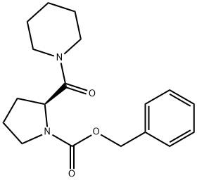 1-Pyrrolidinecarboxylic acid, 2-(1-piperidinylcarbonyl)-, phenylmethyl ester, (2S)- Struktur