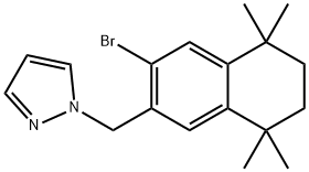 1-[(3-Bromo-5,6,7,8-tetrahydro-5,5,8,8-tetramethyl-2-naphthalenyl)methyl]-1H-pyrazole Struktur