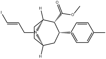 8-Azabicyclo[3.2.1]octane-2-carboxylic acid, 8-[(2E)-3-iodo-2-propen-1-yl]-3-(4-methylphenyl)-, methyl ester, (1S,2R,3R,5R)- Struktur