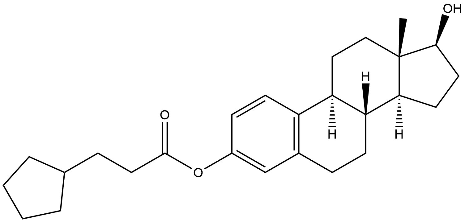 Estra-1,3,5(10)-triene-3,17-diol (17β)-, 3-cyclopentanepropanoate (9CI) Struktur