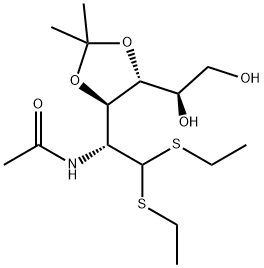 D-Glucose, 2-(acetylamino)-2-deoxy-3,4-O-(1-methylethylidene)-, 1-(diethyl dithioacetal) (9CI) Struktur