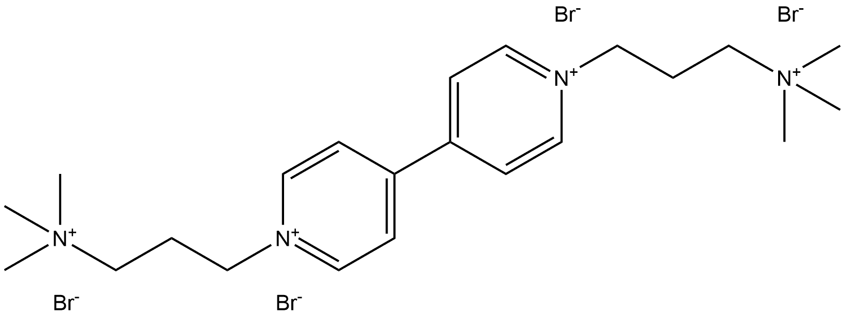 4,4′-Bipyridinium, 1,1′-bis[3-(trimethylammonio)propyl]-, bromide (1:4) Struktur