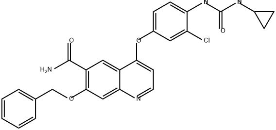 6-Quinolinecarboxamide, 4-[3-chloro-4-[[(cyclopropylamino)carbonyl]amino]phenoxy]-7-(phenylmethoxy)-