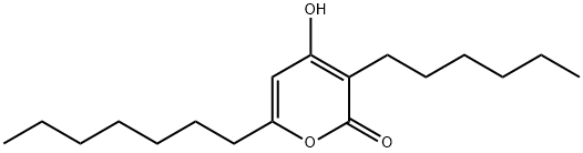 2H-Pyran-2-one, 6-heptyl-3-hexyl-4-hydroxy- Struktur