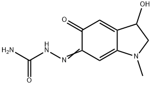 Hydrazinecarboxamide, 2-(1,2,3,5-tetrahydro-3-hydroxy-1-methyl-5-oxo-6H-indol-6-ylidene)- Struktur