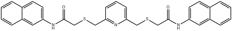 2,2'-[pyridine-2,6-diylbis(methanediylsulfanediyl)]bis[N-(naphthalen-2-yl)acetamide] Struktur