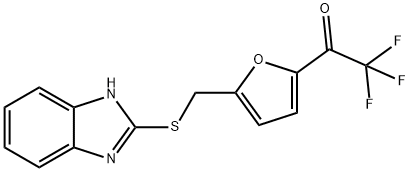 Ethanone, 1-[5-[(1H-benzimidazol-2-ylthio)methyl]-2-furanyl]-2,2,2-trifluoro- Struktur