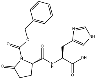 (S)-2-((S)-1-((Benzyloxy)carbonyl)-5-oxopyrrolidine-2-carboxamido)-3-(1H-imidazol-4-yl)propanoic acid Struktur