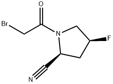 2-Pyrrolidinecarbonitrile, 1-(2-bromoacetyl)-4-fluoro-, (2S,4S)- Struktur