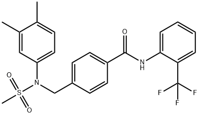 Benzamide, 4-[[(3,4-dimethylphenyl)(methylsulfonyl)amino]methyl]-N-[2-(trifluoromethyl)phenyl]- Struktur