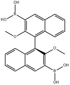 Boronic acid, B,B'-[(1S)-2,2'-dimethoxy[1,1'-binaphthalene]-3,3'-diyl]bis- Struktur