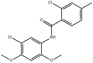 2-Chloro-N-(5-chloro-2,4-dimethoxyphenyl)-4-methylbenzamide Struktur