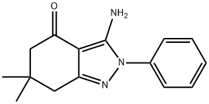 4H-Indazol-4-one, 3-amino-2,5,6,7-tetrahydro-6,6-dimethyl-2-phenyl- Struktur