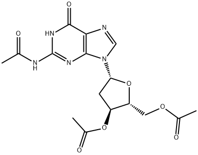 Guanosine, N-acetyl-2'-deoxy-, 3',5'-diacetate Struktur