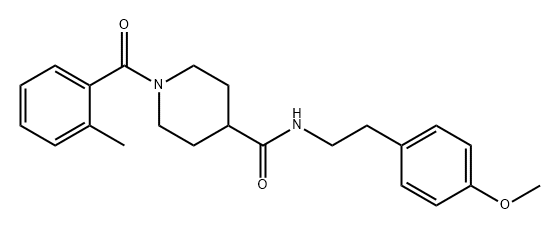 4-Piperidinecarboxamide, N-[2-(4-methoxyphenyl)ethyl]-1-(2-methylbenzoyl)- Struktur