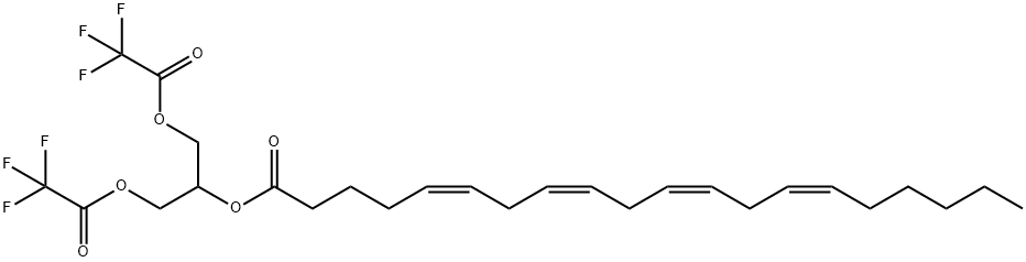 5,8,11,14-Eicosatetraenoic acid, 2-[(2,2,2-trifluoroacetyl)oxy]-1-[[(2,2,2-trifluoroacetyl)oxy]methyl]ethyl ester, (5Z,8Z,11Z,14Z)- Struktur